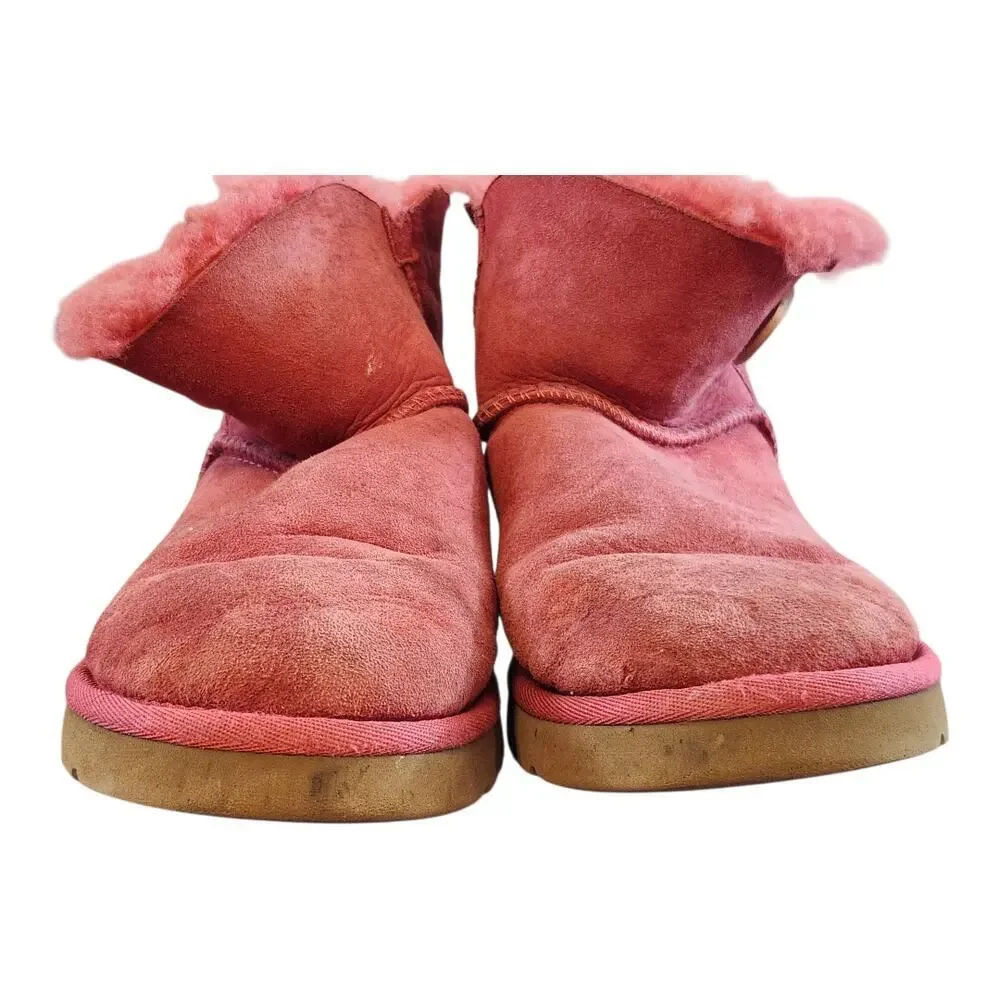 Ugg Australia Bailey button mini low boots pink 3352‎ sz 7 women
